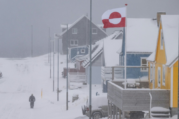 Le drapeau groenlandais à Nuuk, le 19 janvier 2026 ( AFP / Jonathan NACKSTRAND )