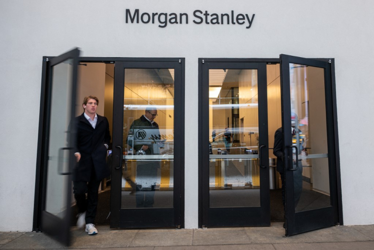 Le siège de Morgan Stanley à New York le 20 mars 2025. ( GETTY IMAGES NORTH AMERICA / SPENCER PLATT )