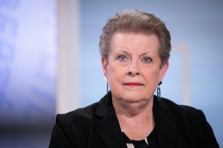 La candidate socialiste à Strasbourg Catherine Trautmann, le 11 mars 2026 dans le studio de la radio 'ICI Alsace' ( AFP / SEBASTIEN BOZON )