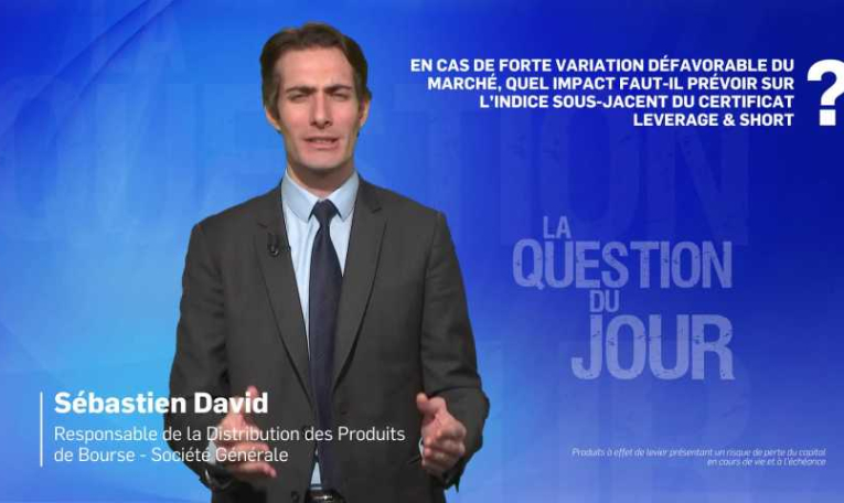 En cas de forte variation défavorable du marché, quel impact faut-il prévoir sur l'indice sous-jacent du Certificat Leverage et Short ?