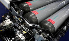 Un système de stockage d'hydrogène d'OPmobility au salon Hyvolution à Paris