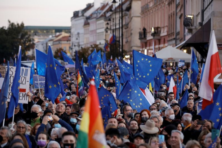 MANIFESTATIONS PRO-EUROPÉENNES DANS PLUSIEURS VILLES EN POLOGNE
