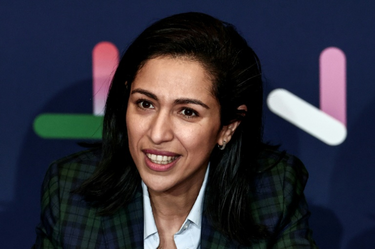La haute-commissaire à l'Enfance, Sarah El Haïry, le 23 novembre 2025 à Paris ( AFP / Thibaud MORITZ )