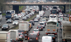 Le périphérique parisien lors d'une grève des travailleurs