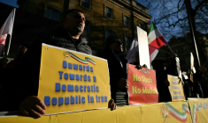 Manifestation à Londres contre la répression des manifestations en Iran, le 14 janvier 2026 ( AFP / JUSTIN TALLIS )