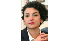 Lamia El Aaraje le 25 avril 2025 à Paris ( AFP / Bertrand GUAY )