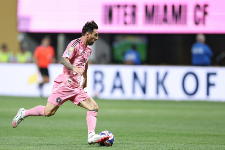 L'Argentin Lionel Messi lors du huitième de finale du Mondial des clubs entre le Paris Saint-Germain et son club de l'Inter Miami à Atlanta le 29 juin 2025 ( AFP / CHARLY TRIBALLEAU )