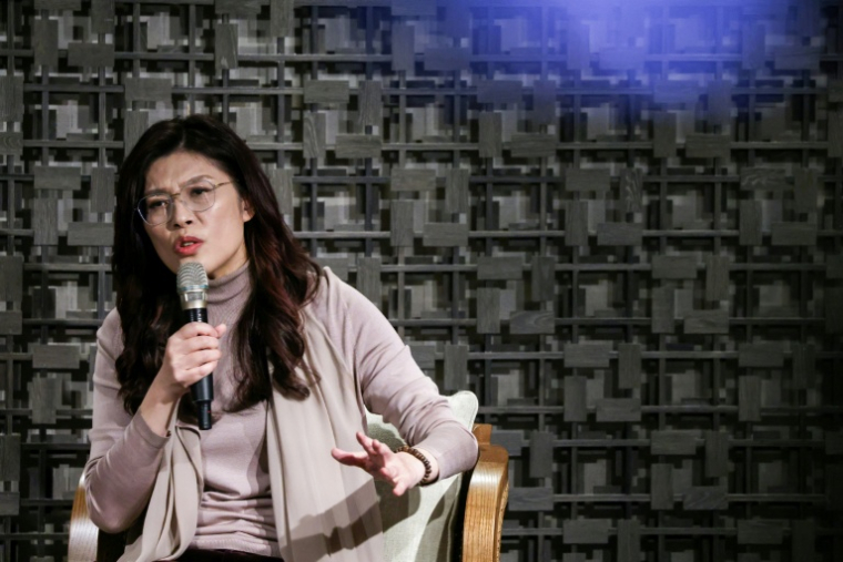 La cheffe du principal parti d’opposition taïwanais, le KMT, Cheng Li-wun, à Taipei, le 23 mars 2026, à Taïwan ( AFP / I-Hwa Cheng )