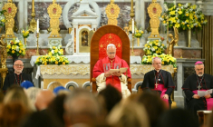 Le pape Léon XIV à la cathédrale du Saint-Esprit d'Istanbul le 28 novembre 2025 ( AFP / Andreas SOLARO )