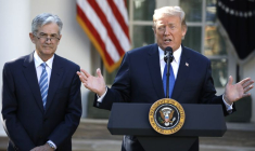 Le président américain Donald Trump et le président de la Réserve fédérale américaine Jerome Powell