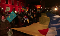Pologne: manifestation de solidarité avec l'Ukraine pour la quatrième année de la guerre