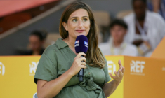 Marine Tondelier, candidate écologiste à l'élection présidentielle, à l'université d'été du Medef, Paris, le 27 août 2026 ( AFP / Thomas SAMSON )