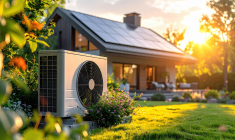 Des panneaux solaires thermiques peuvent être fabriqués localement, et quatre mètres carrés suffisent pour un chauffe-eau individuel. (crédit: Adobe Stock/photo générée par IA)