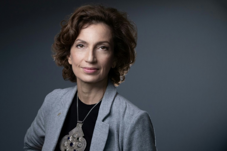 La directrice de l'Unesco Audrey Azoulay lors d'une séance photo à Paris, le 27 octobre 2021 ( AFP / JOEL SAGET )