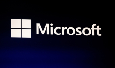 Logo Microsoft en 2026 à Montréal. ( AFP / ANDREJ IVANOV )