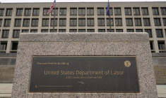 Photographie du bâtiment du ministère du Travail de Frances Perkins, le 5 février 2025 à Washington. ( GETTY IMAGES NORTH AMERICA / AL DRAGO )