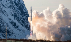 The first test launch of Isar Aerospace's Spectrum rocket on March 30 last year saw a succesful lift-off before the vehicle plunged back to earth and exploded ( Isar Aerospace / Brady KENNISTON )