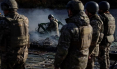 Militaires ukrainiens lors d'un entraînement, dans la région de Tchernihiv