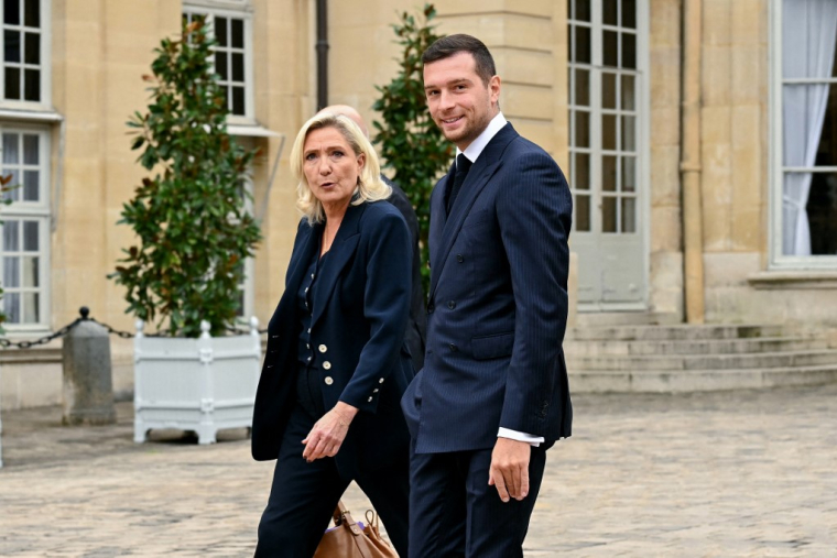Marine Le Pen et Jordan Bardella à Paris, le 2 septembre 2025. ( AFP / BERTRAND GUAY )