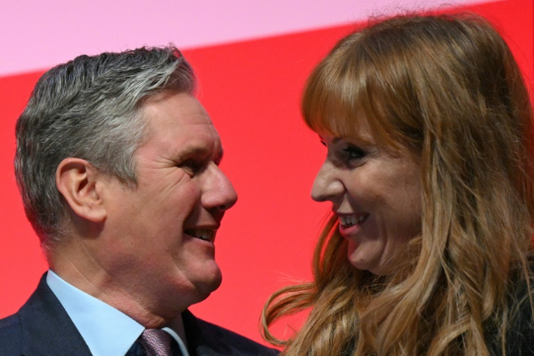 Keir Starmer et Angela Rayner, à Liverpool, le 8 octobre 2023 ( AFP / Oli SCARFF )