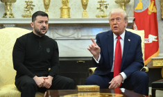 Donald Trump et Volodymyr Zelensky lors d'une rencontre dans le bureau ovale de la Maison Blanche à Washington, le 28 février 2025.  ( AFP / SAUL LOEB )