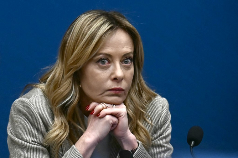 Giorgia Meloni, à Rome, le 9 janvier 2026 ( AFP / FILIPPO MONTEFORTE )