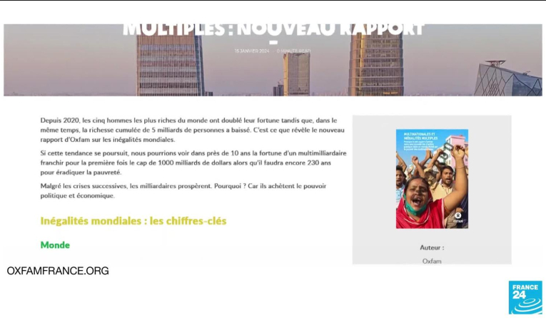 Des "inégalités obscènes": avant Davos, Oxfam dénonce l'enrichissement des milliardaires
