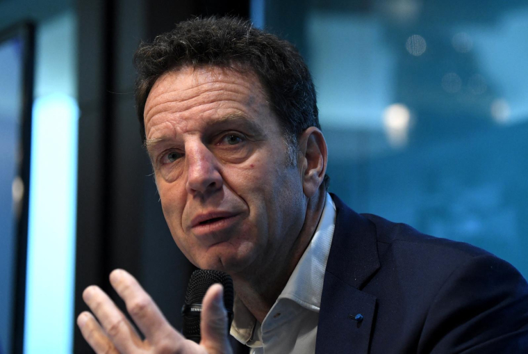 Geoffroy Roux de Bezieux, président du Medef, à Paris le 16 novembre 2022. ( AFP / ERIC PIERMONT )