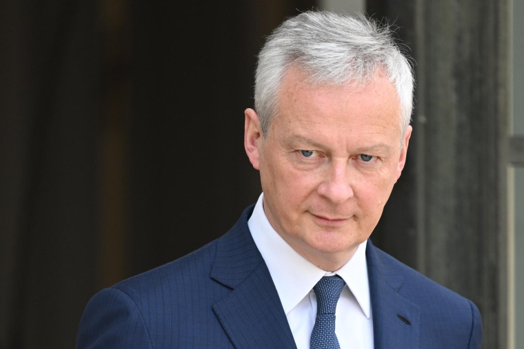 Le ministre de l'Economie et des Finances, Bruno le Maire, le 4 mai 2022 à l'Elysée (Paris). ( AFP / bertrand GUAY )