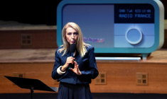 La PDG de Radio France, Sibyle Veil, lors de la conférence d'automne à la Maison de la Radio et de la Musique, siège de Radio France, le 4 septembre 2025 à Paris ( AFP / Sébastien DUPUY )