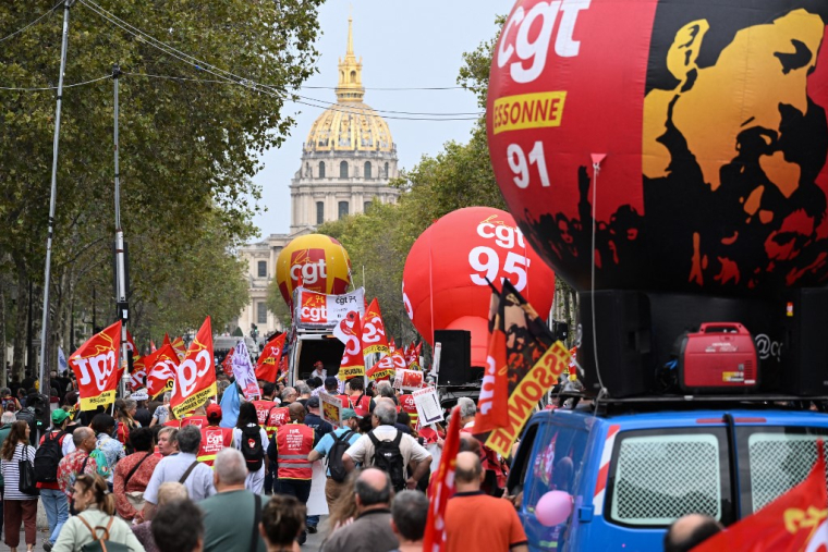 Une manifestation à Paris, le 13 octobre 2023 (illustration) ( AFP / BERTRAND GUAY )
