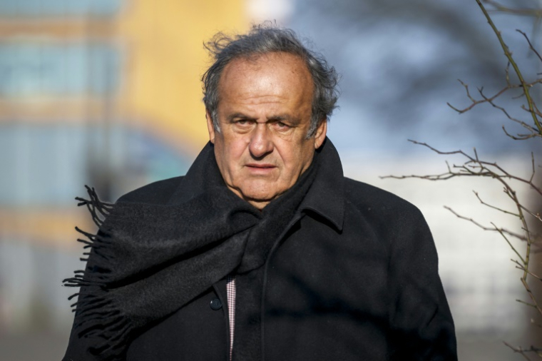 Michel Platini à Muttenz près de Bâle en Suisse le 4 mars 2025 ( AFP / FABRICE COFFRINI )