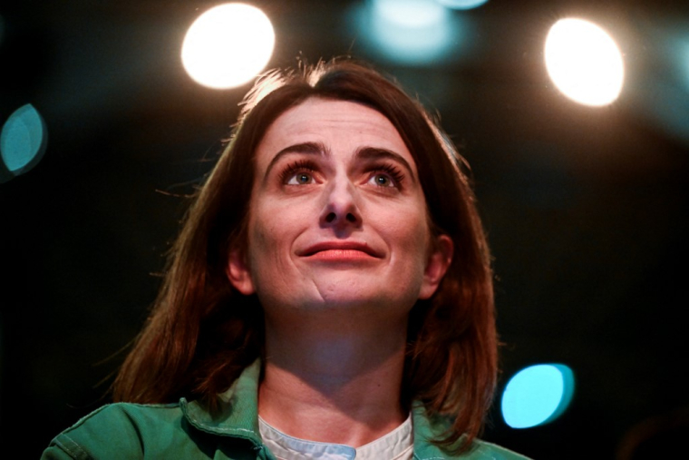 Marine Tondelier à Paris, le 2 décembre 2023. ( AFP / JULIEN DE ROSA )