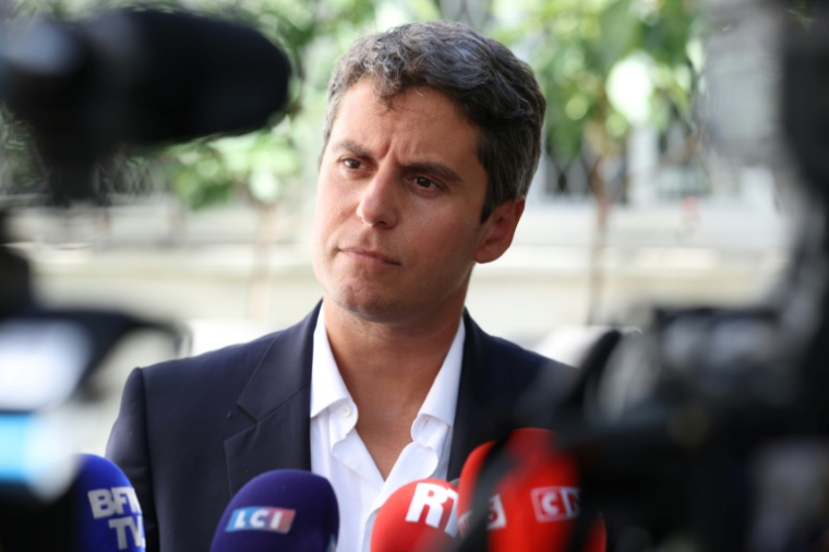 Le secrétaire général de Renaissance Gabriel Attal à Aulnay-sous-Bois, en Seine-Saint-Denis le 20 août 2026 ( AFP / Kenzo TRIBOUILLARD )
