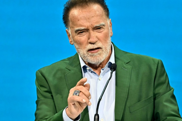 L'acteur américain et ancien gouverneur de Californie Arnold Schwarzenegger, le 3 juin 2025 à Vienne à l'ouverture du sommet annuel sur le climat ( AFP / Joe Klamar )