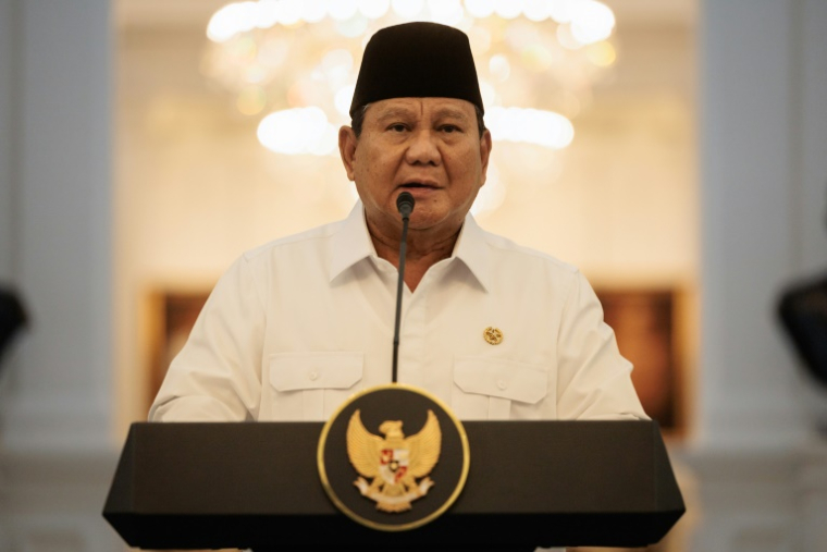 Le président indonésien Prabowo Subianto s'exprime lors d'une conférence de presse, à Jakarta, le 31 août 2025 ( AFP / YASUYOSHI CHIBA )