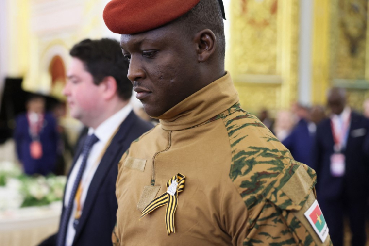 Ibrahim Traoré à Moscou, en Russie, le 8 mai 2025. ( POOL / MIKHAIL METZEL )