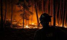 A La Mierla, près de Guadalajara, à une centaine de kilomètres de Madrid. Photo transmise le 21 juillet 2026 par l'Unité militaire d'urgence (UME) espagnole ( UME / Handout )