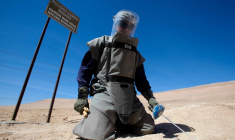 Un démineur à Arica, au Chili. (illustration) ( AFP / PATRICIO BANDA )