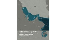 Carte du Golfe et du détroit d'Ormuz localisant les incidents et les attaques signalés sur des bateaux commerciaux entre le 28 février et le 13 mars à 16h GMT ( AFP / Sabrina BLANCHARD )
