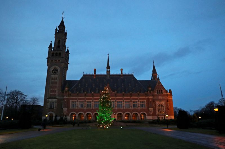 Vue générale de la Cour internationale de Justice, à La Haye