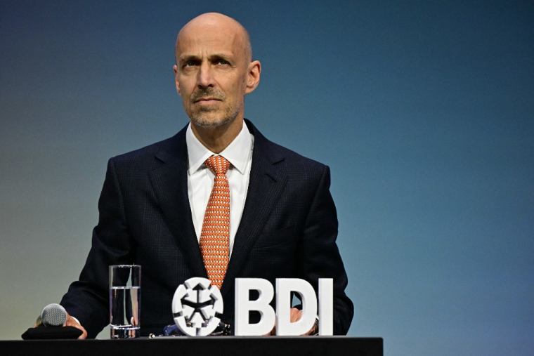 Peter Leibinger, président de la Fédération des industries allemandes, le 23 juin 2025, à Berlin ( AFP / TOBIAS SCHWARZ )