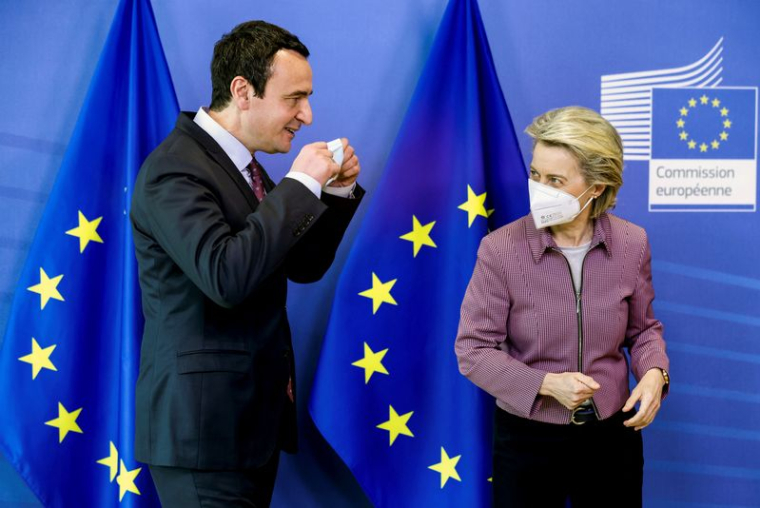 Ursula von der Leyen accueille le Premier ministre du Kosovo, Albin Kurti, à Bruxelles