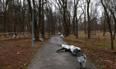 Conséquences d'un tir de missile russe à Kiev