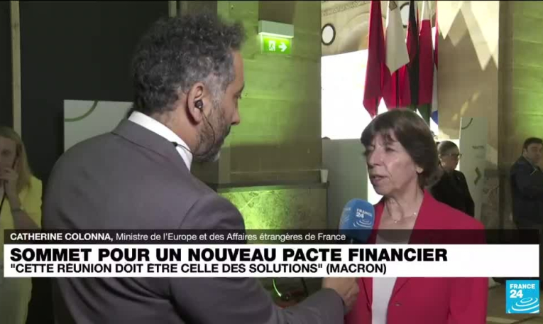 Sommet pour un nouveau pacte financier : "nous avons tous intérêt à un développement équilibré" selon Catherine Colonna