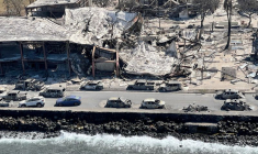 Des maisons détruites après des incendies de forêt à Lahaina, Maui, Hawaii, États-Unis