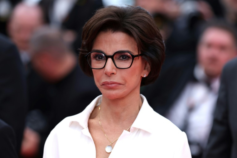La ministre de la Culture Rachida Dati arrive pour la projection du film "Nouvelle Vague" au 78e Festival de Cannes, le 17 mai 2025 ( AFP / Sameer AL-DOUMY )