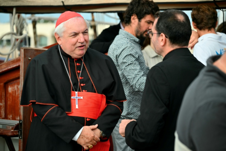 Le cardinal français Jean-Marc Aveline, à Ostie près de Rome, le 17 octobre 2025 ( AFP / Alberto PIZZOLI )