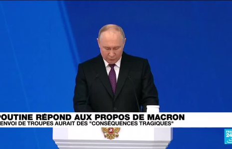 Poutine réagit aux propos de Macron et brandit la menace d'un conflit nucléaire