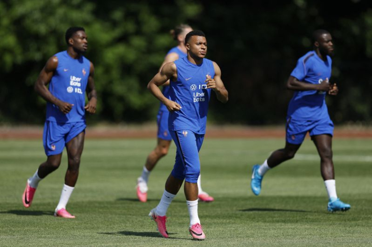 Kylian Mbappé à l'entraînement